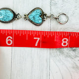Heart & Oval Blue Moon turquoise Link Bracelet