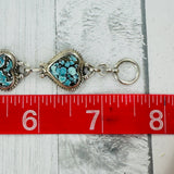 Heart Blue Moon turquoise Link Bracelet #2