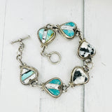 Heart Blue Moon & White Buffalo turquoise Link Bracelet