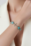 Heart & Oval Blue Moon turquoise Link Bracelet