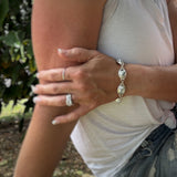 White Buffalo, Hotsonite & Blue Moon Turquoise Oval Link Bracelet